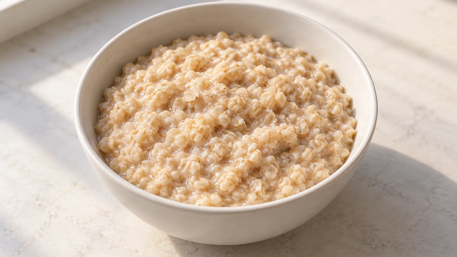 Plain quick-oat base prepared for serving — illustrative image