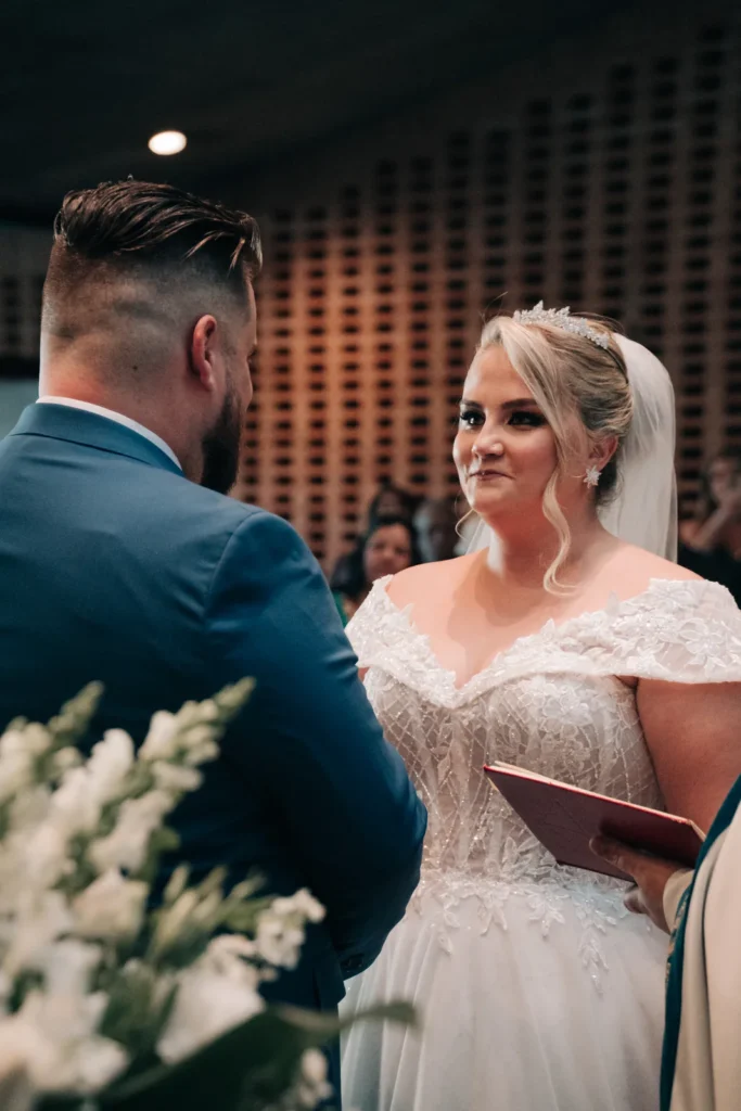 Juliana at her wedding ceremony