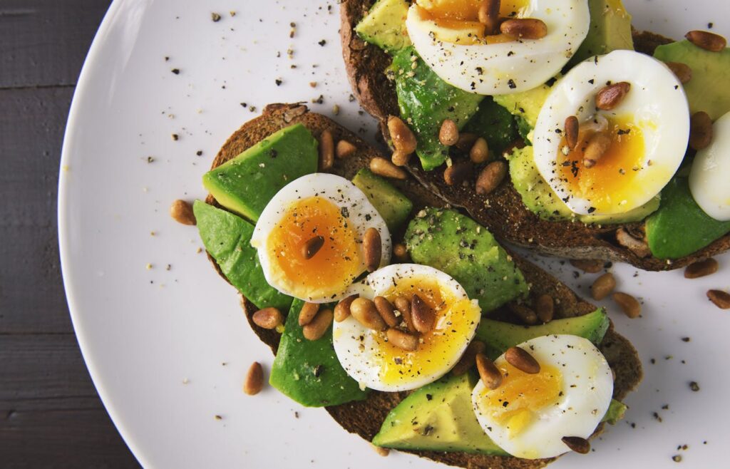 Eggs and toast served on a breakfast plate